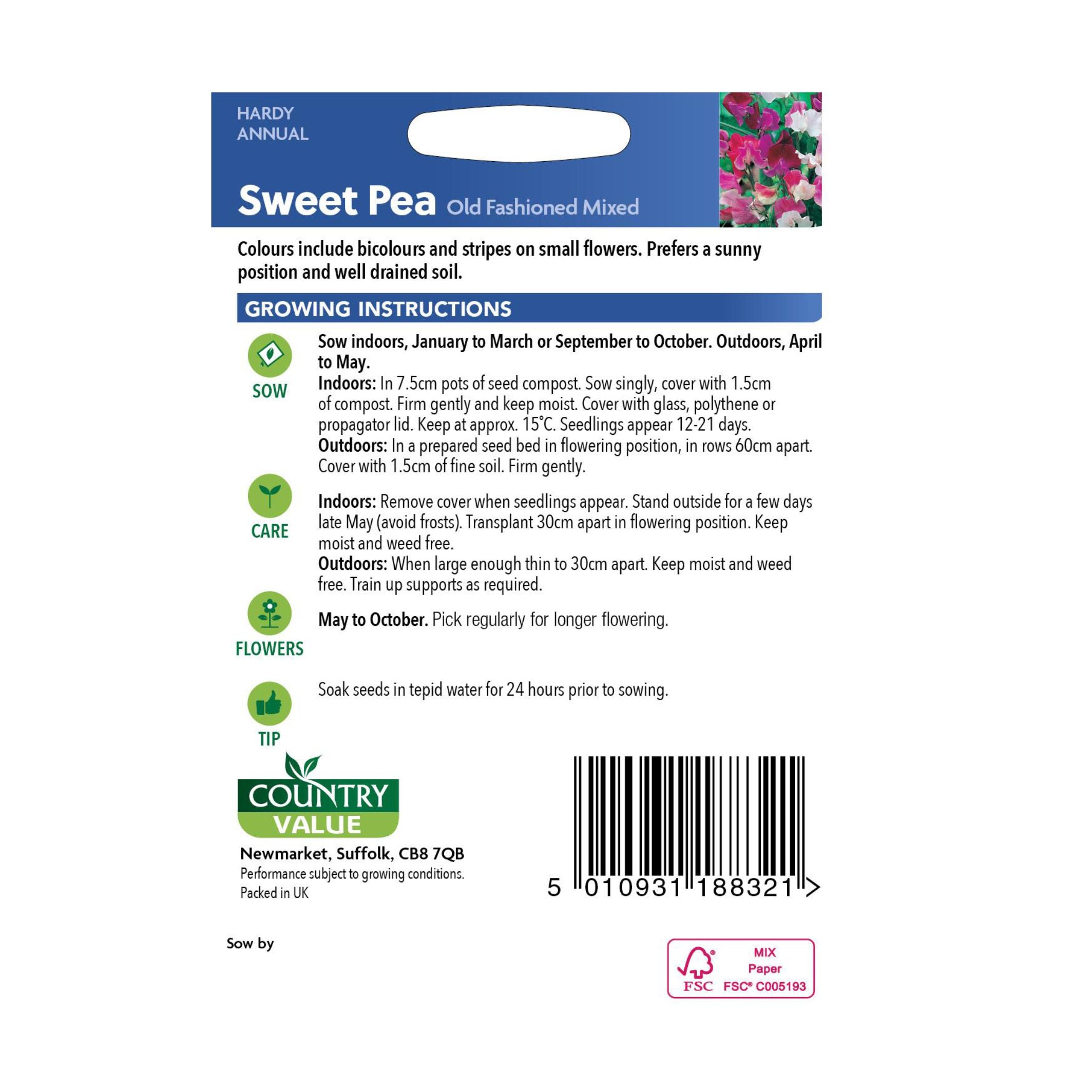 Sweet Pea Old Fashioned Mixed